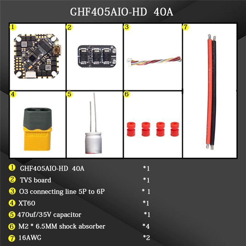 ABTI-GHF405AIO-HD 40A ชุดควบคุ - Drone Racing Flight Controller บทวิจารณ์และราคา